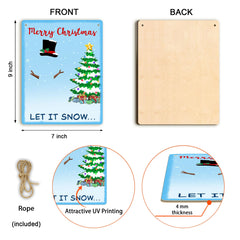 TRUMPETIC Let It Snow snowman sign on white plywood shows safe DIY art