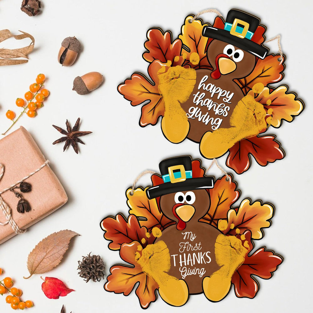TRUMPETIC toddler-footprint-sign autumn colors ready for decor.