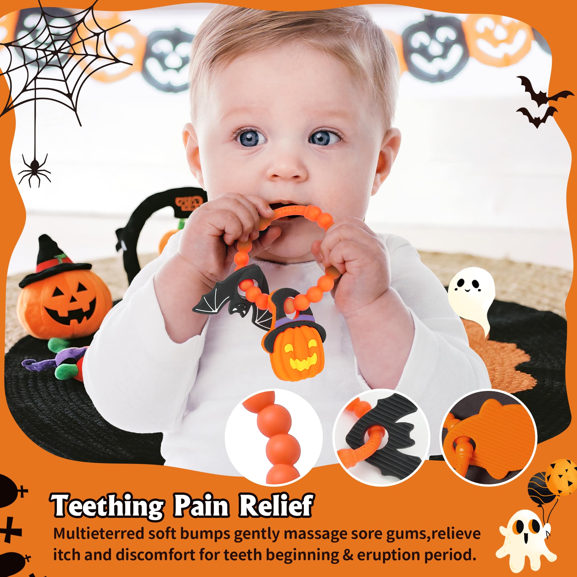 Trunahcao Baby Teether ring: simple design fits small hands for easy gripping and chewing