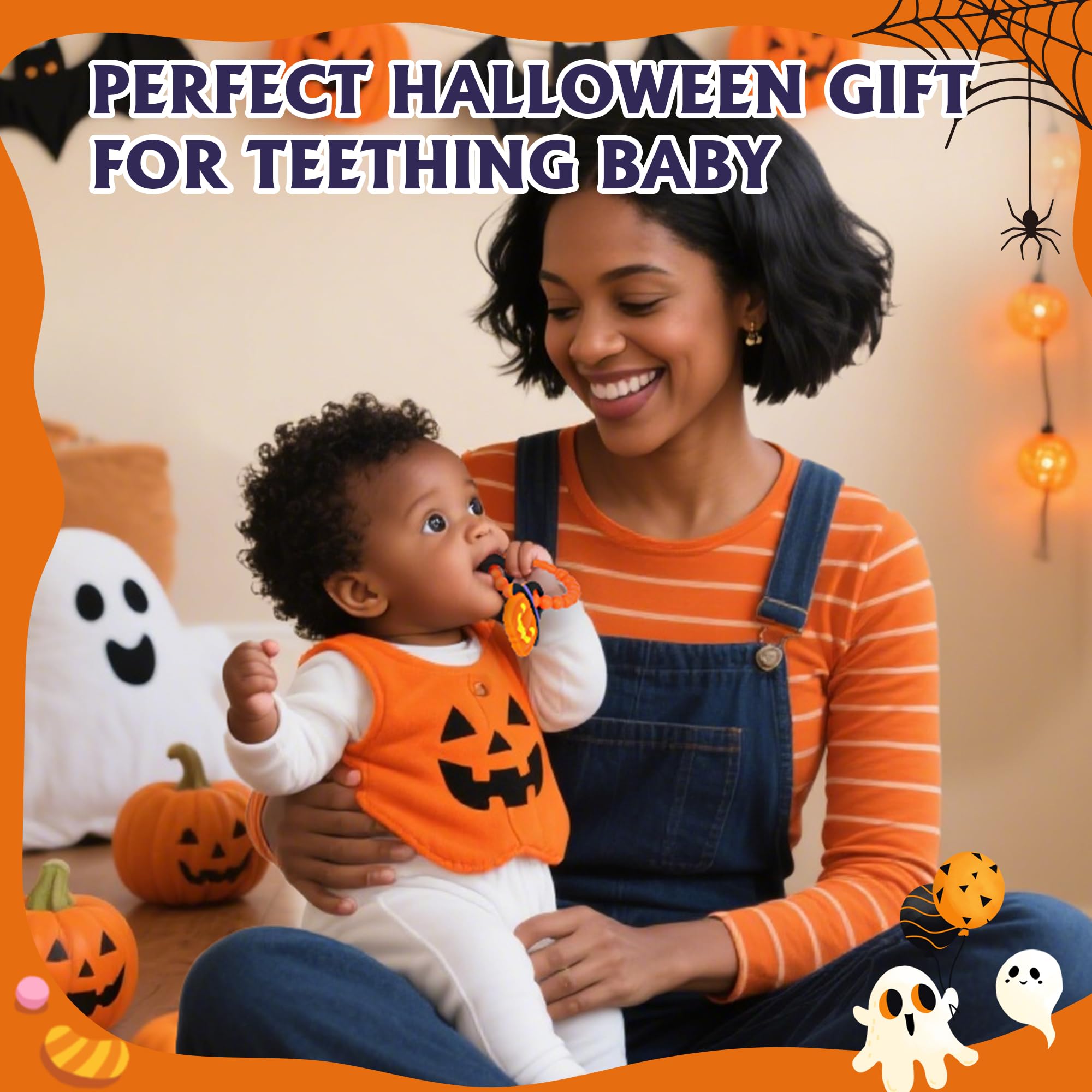 Trunahcao Halloween Teether gift set: ideal first Halloween or Christmas present for infants