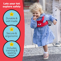 Trunki Felix Fox red Toddler Leash adjustable straps for quick, comfortable fit