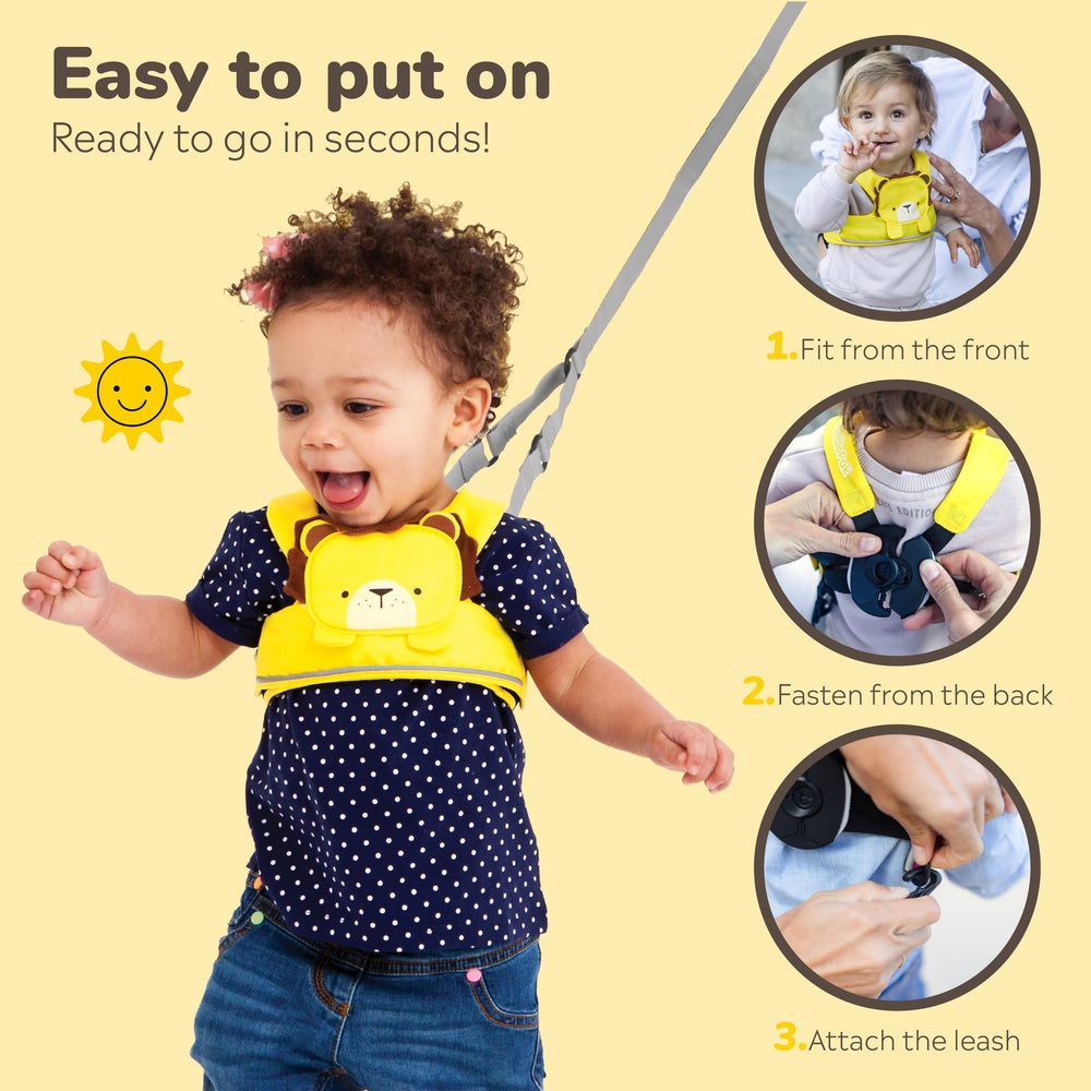 Trunki Leeroy Lion harness features breathable mesh for comfort during longer adventures.
