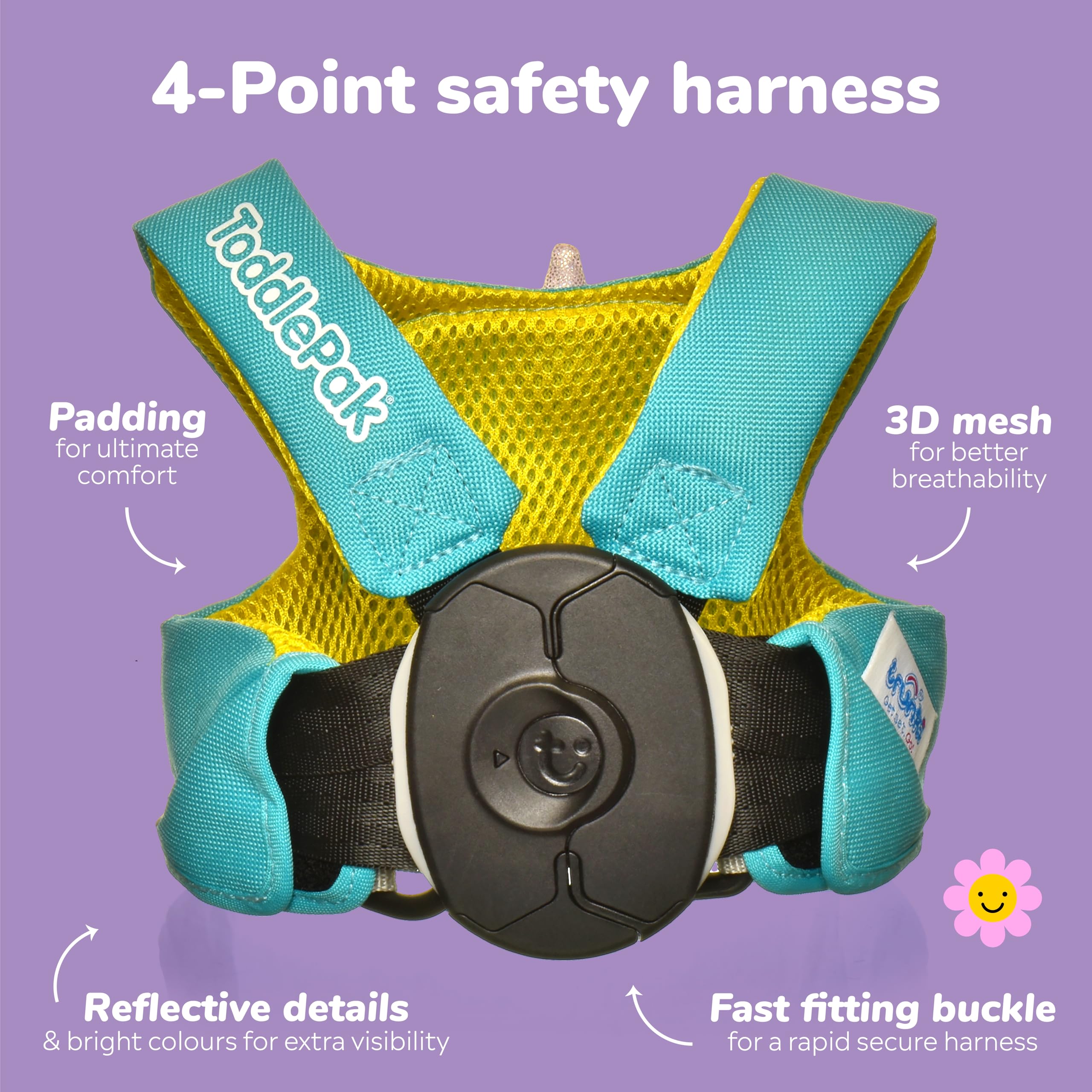 Trunki Una Unicorn toddler leash adjustable straps for quick comfort.