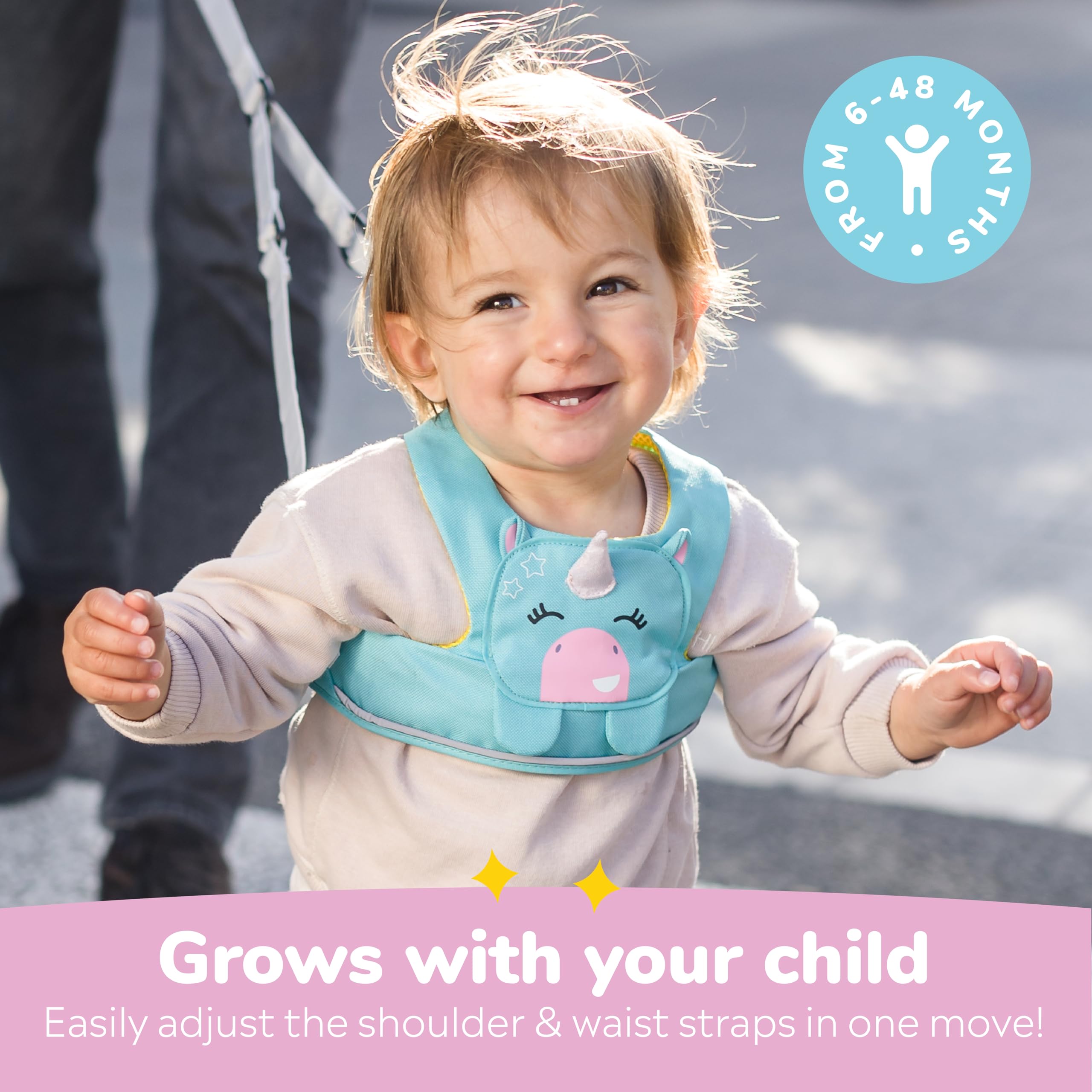 Trunki Una Unicorn leading rein enables safe bigger adventures.