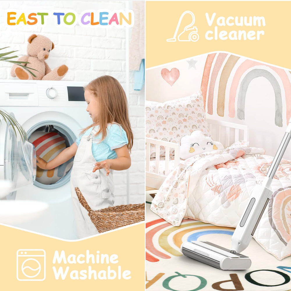 Truqual easy-clean, stain-resistant rug remains vibrant with regular care.