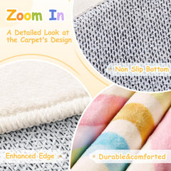 Truqual non-slip back rug enhances safety during crawling and playtime.
