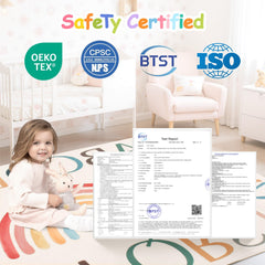 Truqual soft skin-friendly fibers provide gentle comfort for kids on the rug.