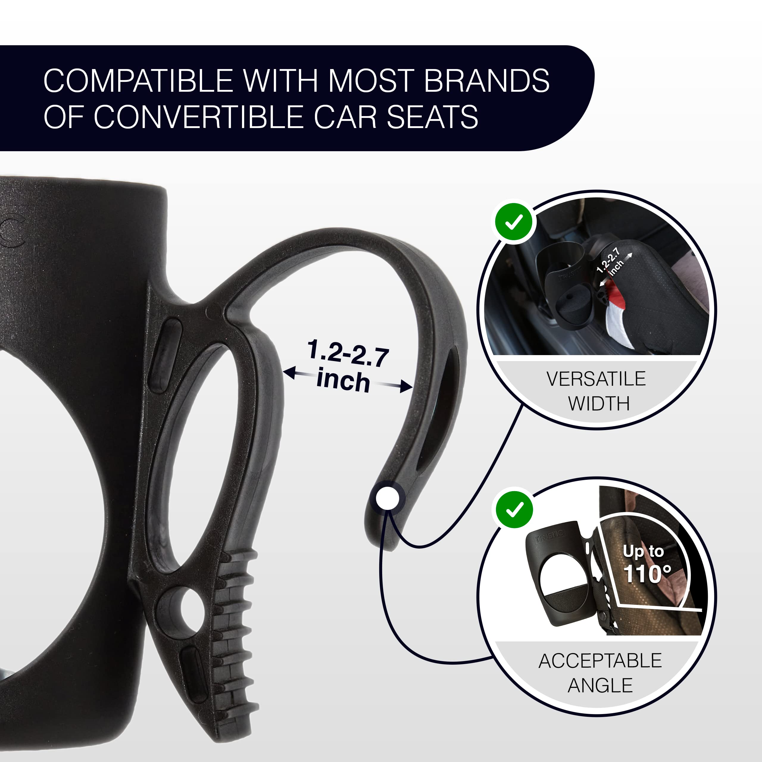 Trustic cup holder installation steps show quick tool-free mounting