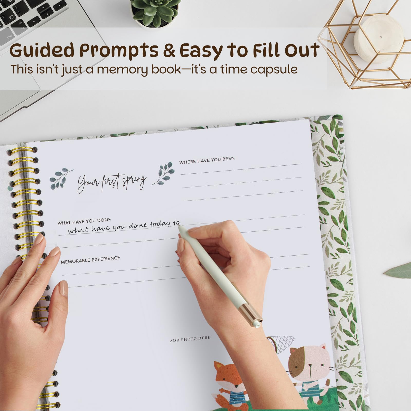 Trustnice baby memory book premium hardcover and coated paper ensure longevity.