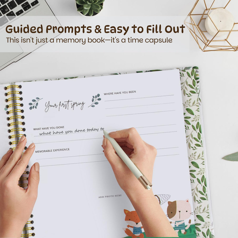 Trustnice baby memory book premium hardcover and coated paper ensure longevity.