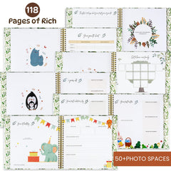 Trustnice baby memory book milestones section provides an easy space for key moments.