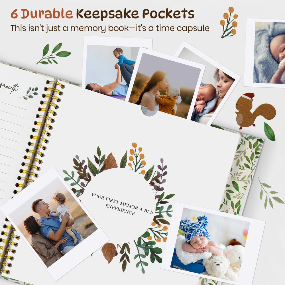 Trustnice baby memory book six-chapter guide view highlights organized milestone journaling.