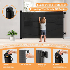 Trustot two-step-lock shows one-handed safety lock for easy use