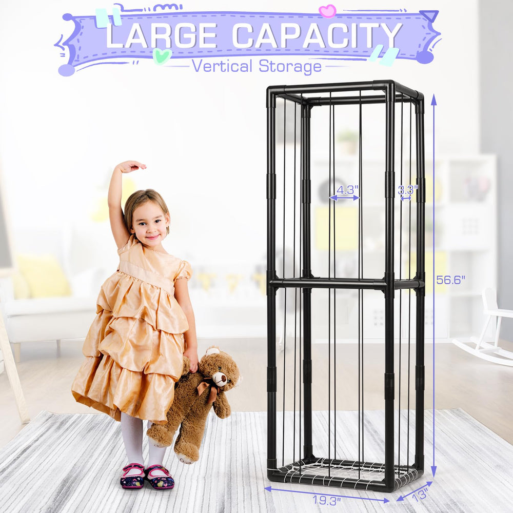 Trycooling PVC material and elastic rope wrap provide sturdy long-term storage for plush toys.