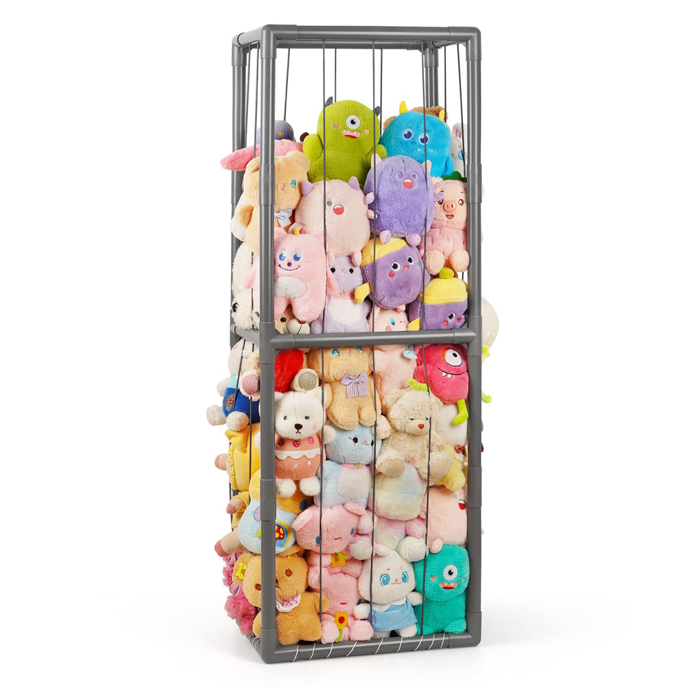 Trycooling Stuffed Animal Storage Zoo assembly view shows quick setup and space-saving design.