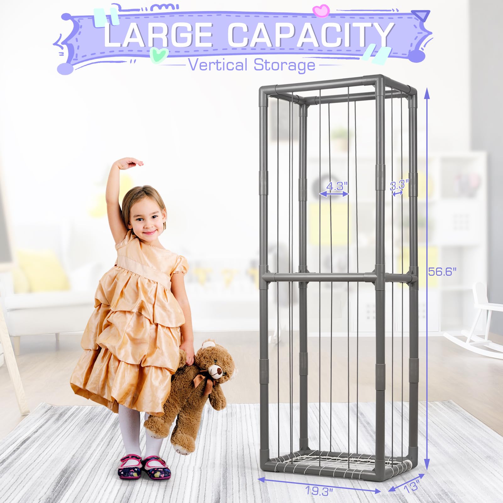 Trycooling Stuffed Animal Storage Zoo elastic band detail highlights durable construction.