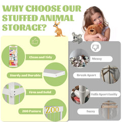 Trycooling stuffed animal zoo storage nursery decor doubles as a cute room accent.
