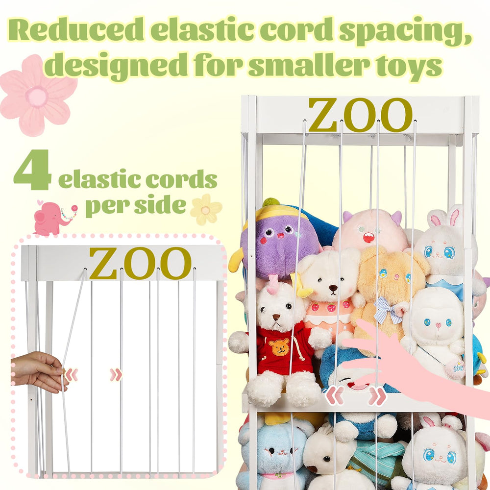 Trycooling stuffed animal zoo storage sturdy wood frame resists tipping for family-friendly use.