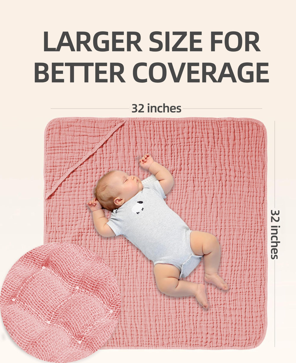 TRYISDICDVC hooded baby towel 3-pack 32x32 inch size grows with baby