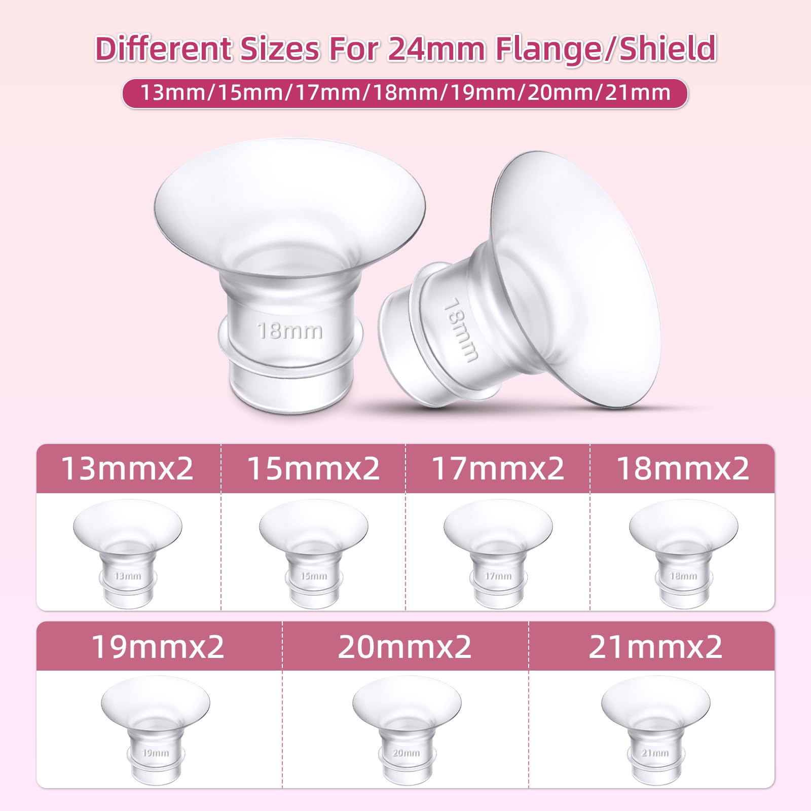 Trymall silicone flange inserts BPA-free and easy to clean