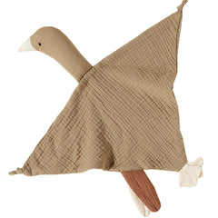 TRYTUTRY baby lovey blanket khaki close-up shows soft muslin fabric for gentle skin comfort.