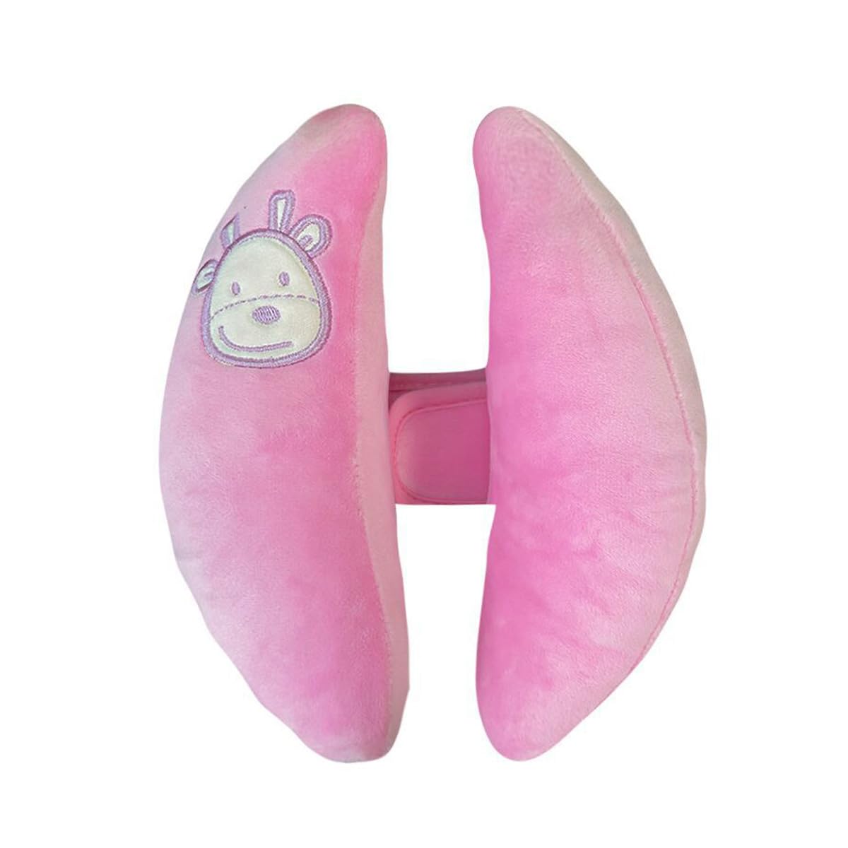 TRYTUTRY pink baby travel pillow strap attachment provides secure car seat setup for calm naps.