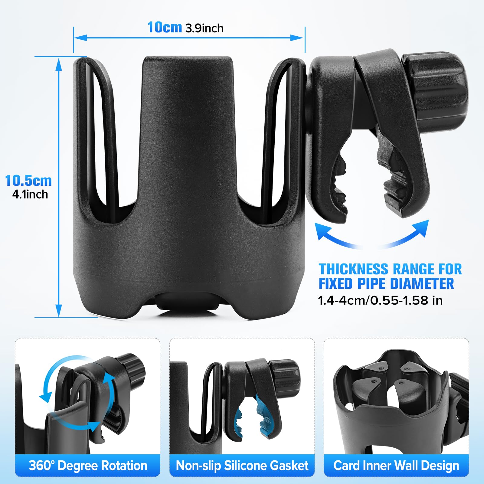 TSAKBAM 360-degree rotation feature lets you angle drinks during rides