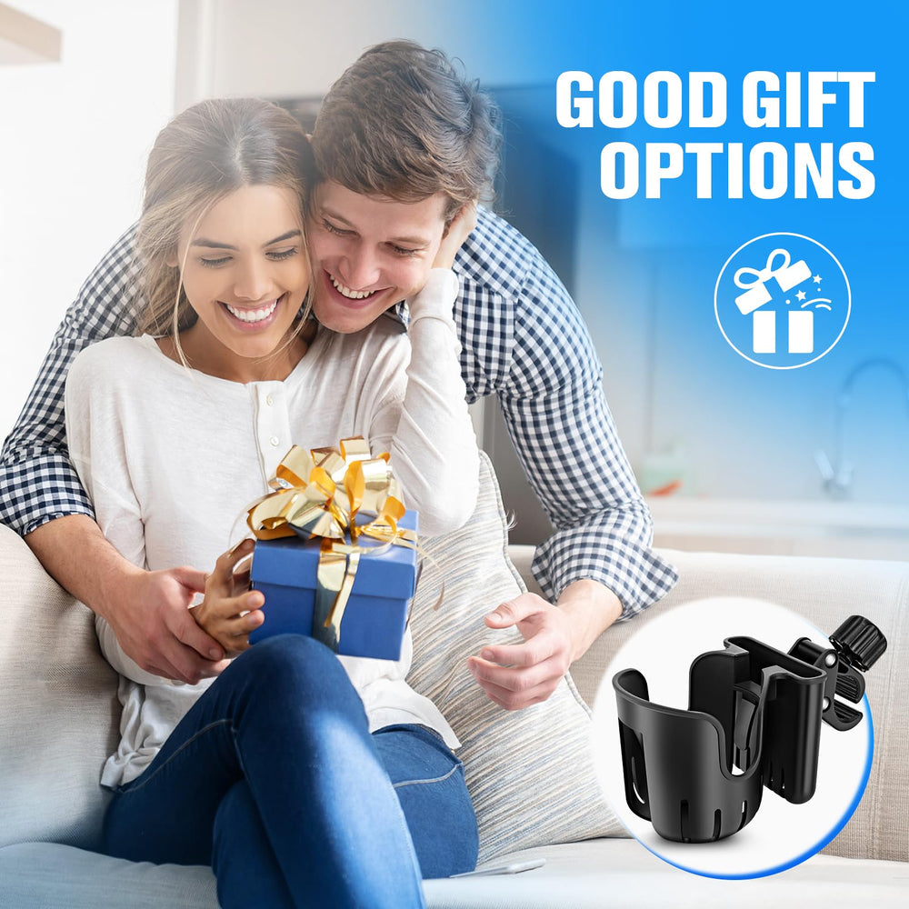 TSAKBAM stroller cup holder black finish blends with any device.
