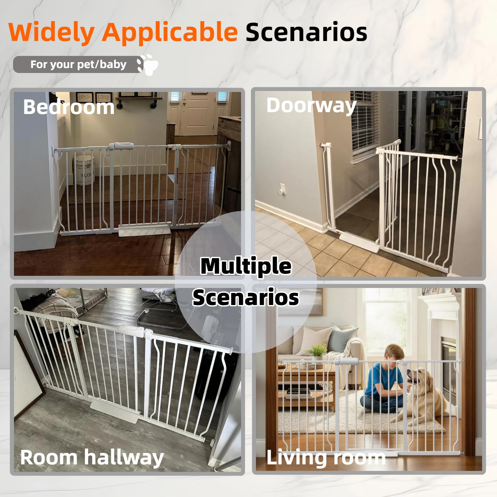 TSAYAWA baby gate used indoors and outdoors showcasing versatility