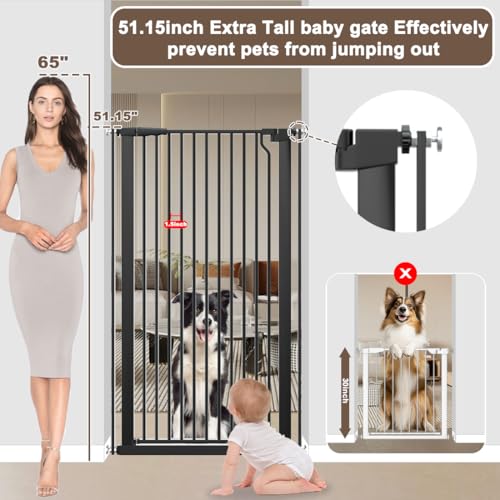 TSAYAWA cat gate adjustable width 29.5-32.6 inches fits stairs and hallways