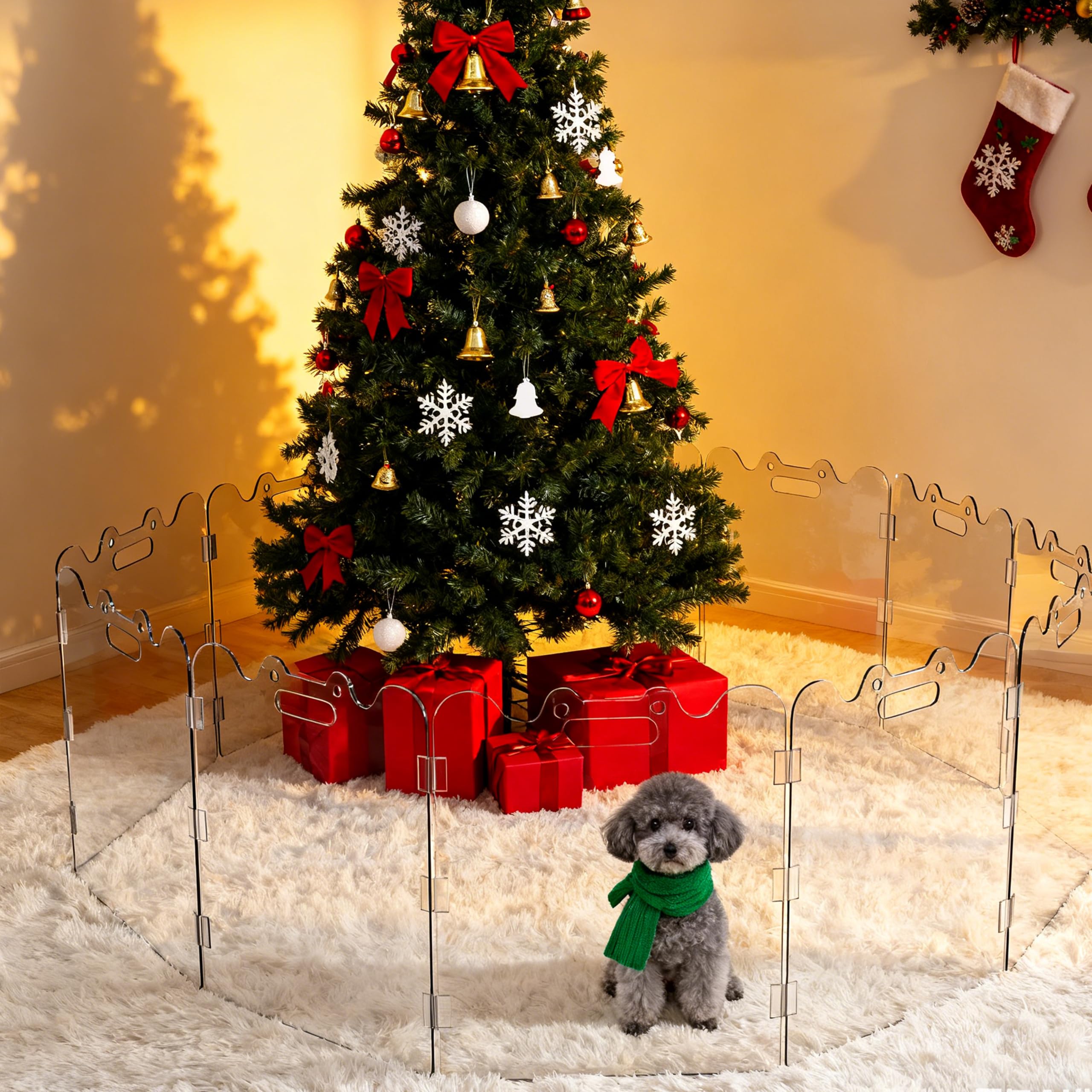 TSAYAWA Clear Acrylic Pet Gate lets you observe pets through the panel during play.