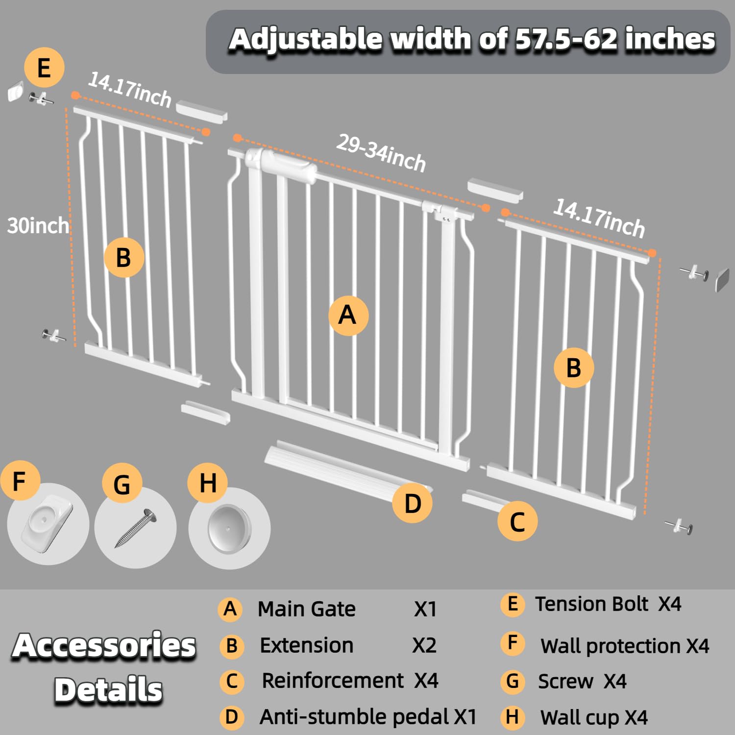 TSAYAWA pressure-mounted stairs gate demonstrates tool-free, wall-friendly installation.