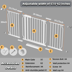 TSAYAWA pressure-mounted stairs gate demonstrates tool-free, wall-friendly installation.