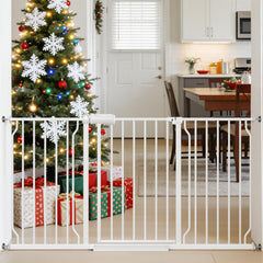 TSAYAWA wide baby gate in doorway enables a smooth walk-through for parents.
