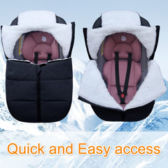 TSAYAWA Winter car seat cover dual-zipper access enables quick in and out.