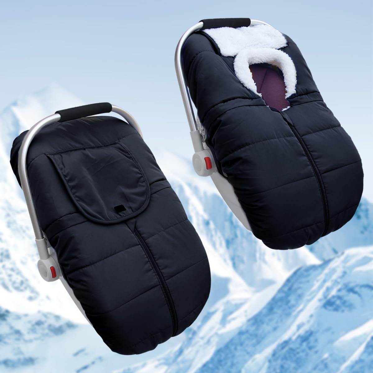 TSAYAWA Winter car seat cover travel gift-ready black design.