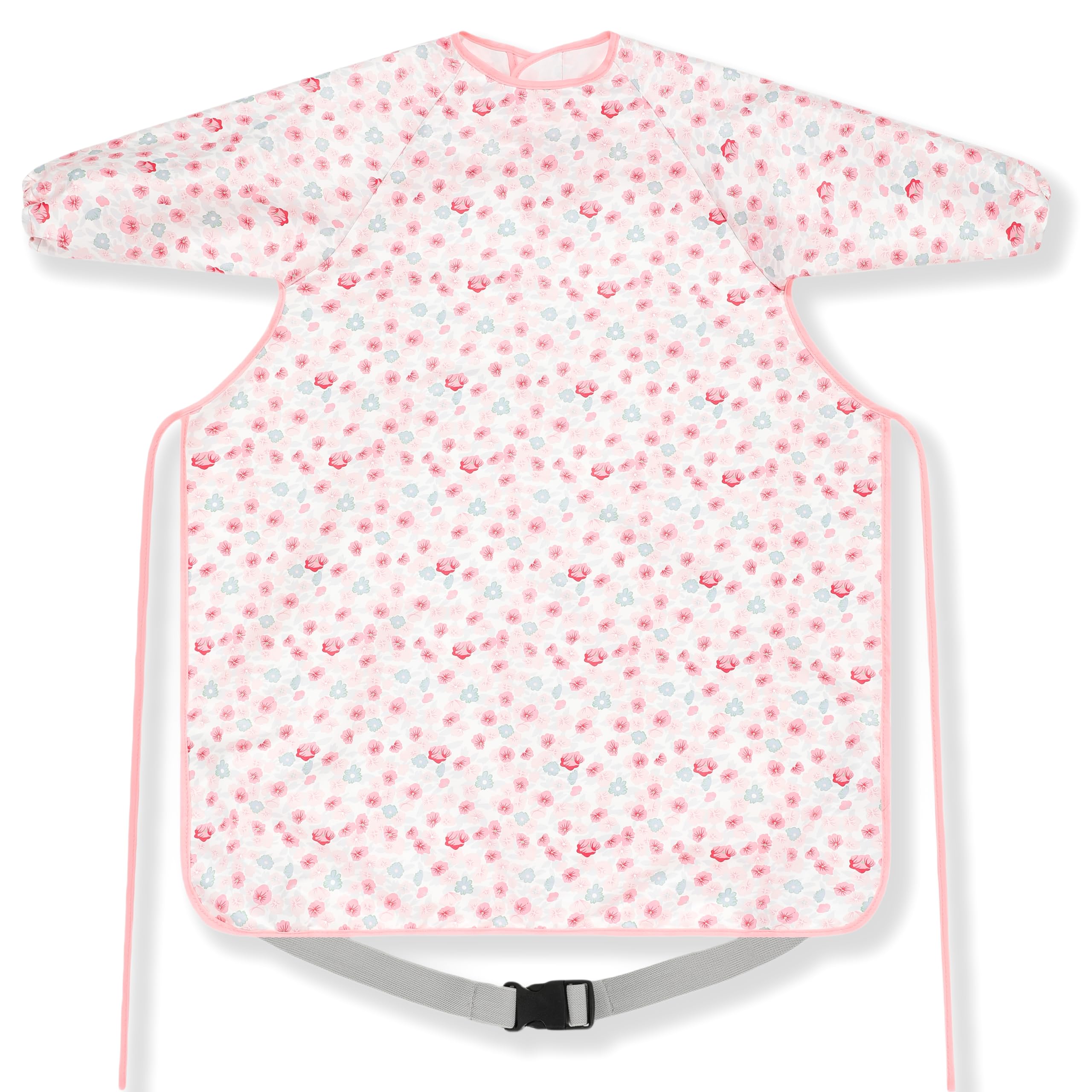 TSD Bib long-sleeved coverall front view protects clothes during messy meals.