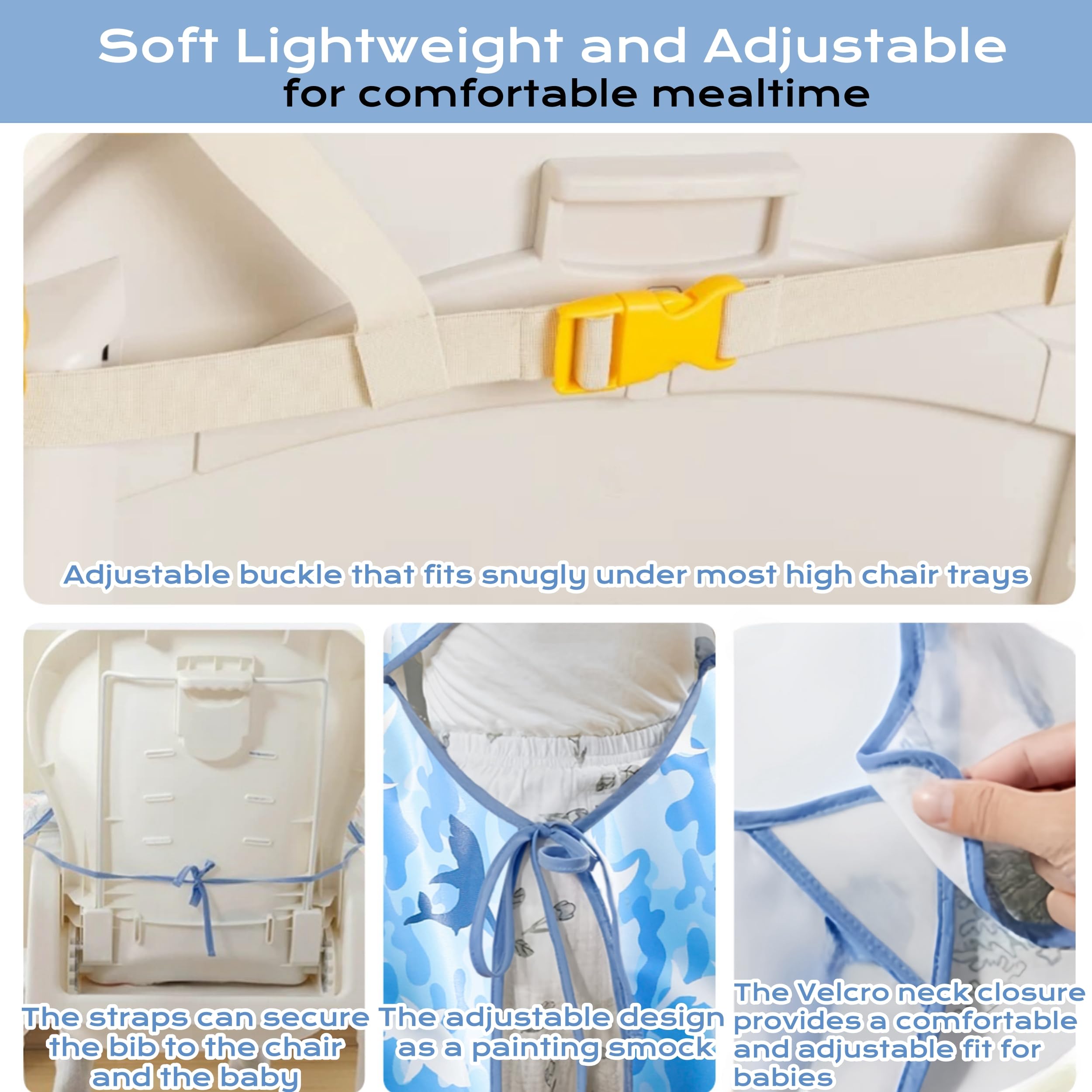 TSD Bib wipe-clean or machine-washable for quick post-meal tidy-up.