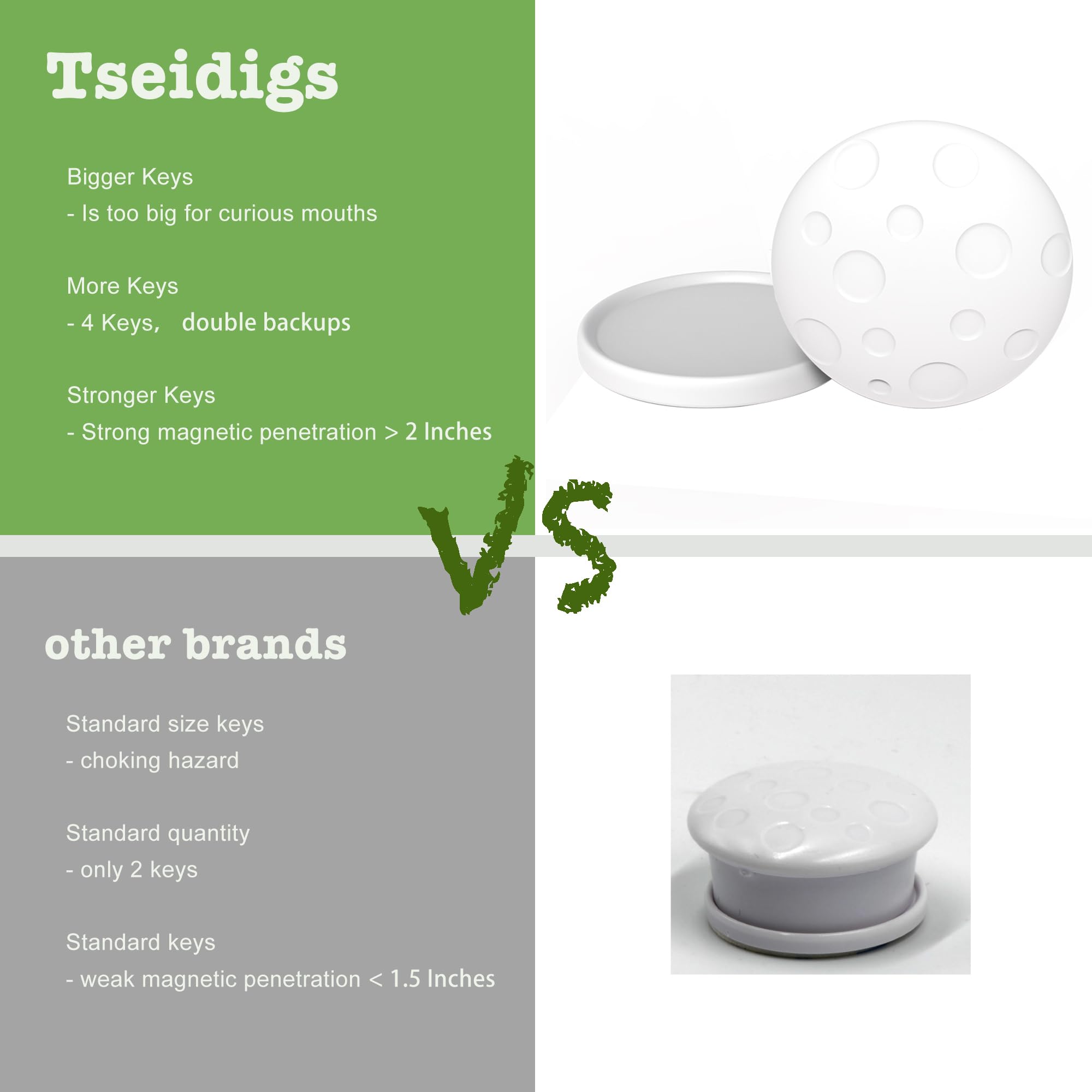 Tseidigs bigger keys designed for easy adult handling and safe use