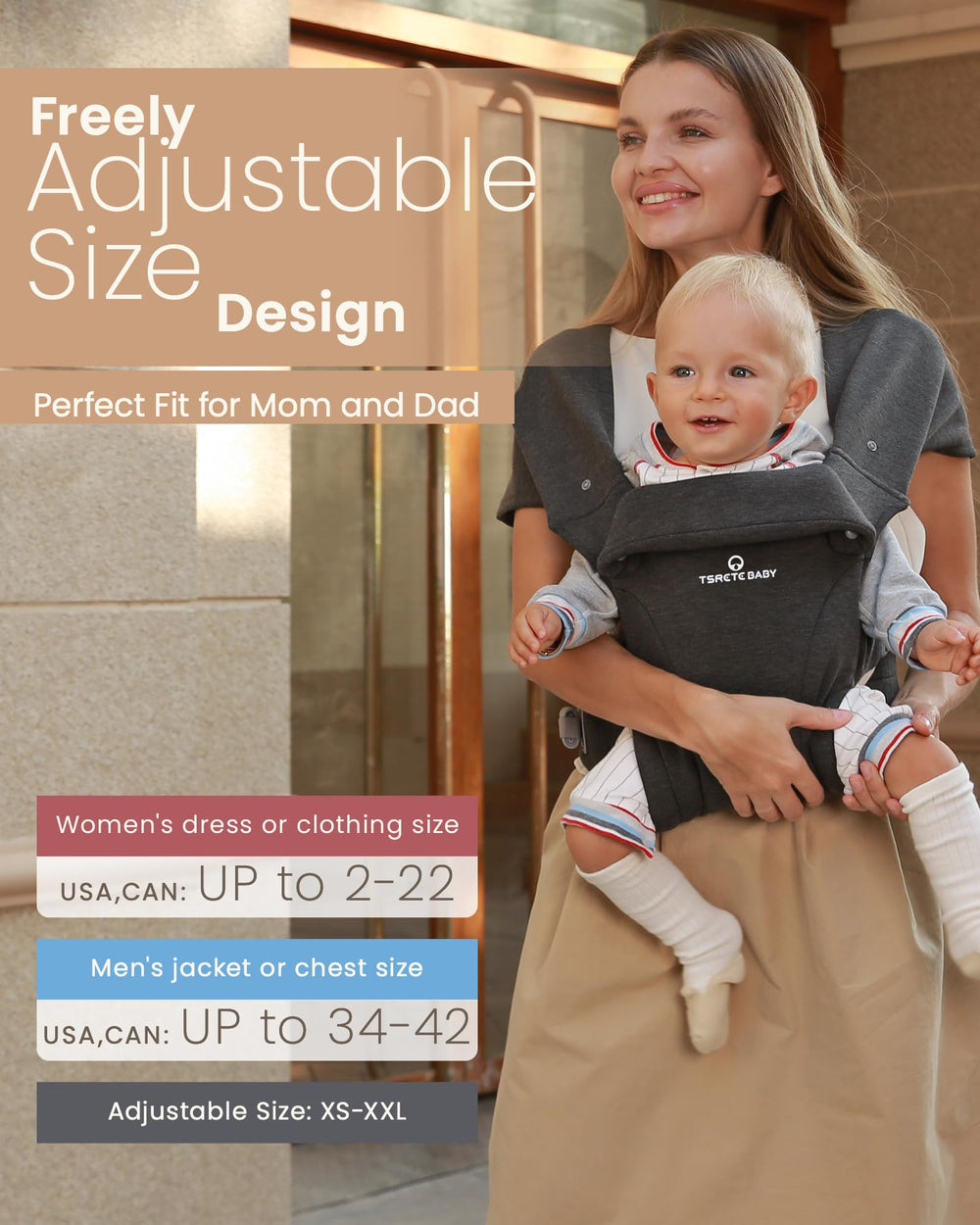 Tsrete Baby Carrier face-out position for curious outings