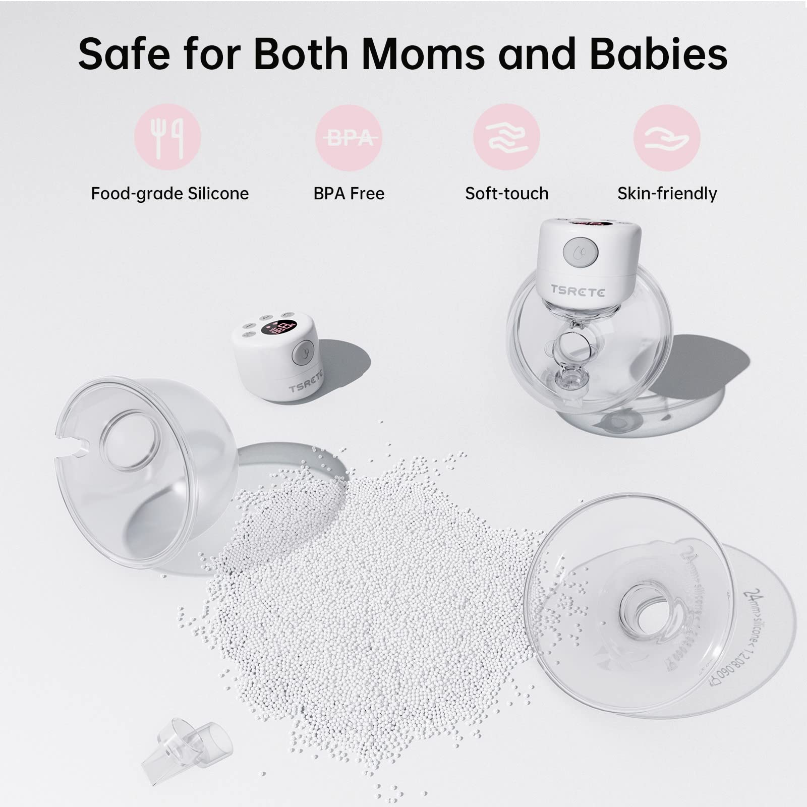 TSRETE included accessories kit with storage bags and bra buckles.