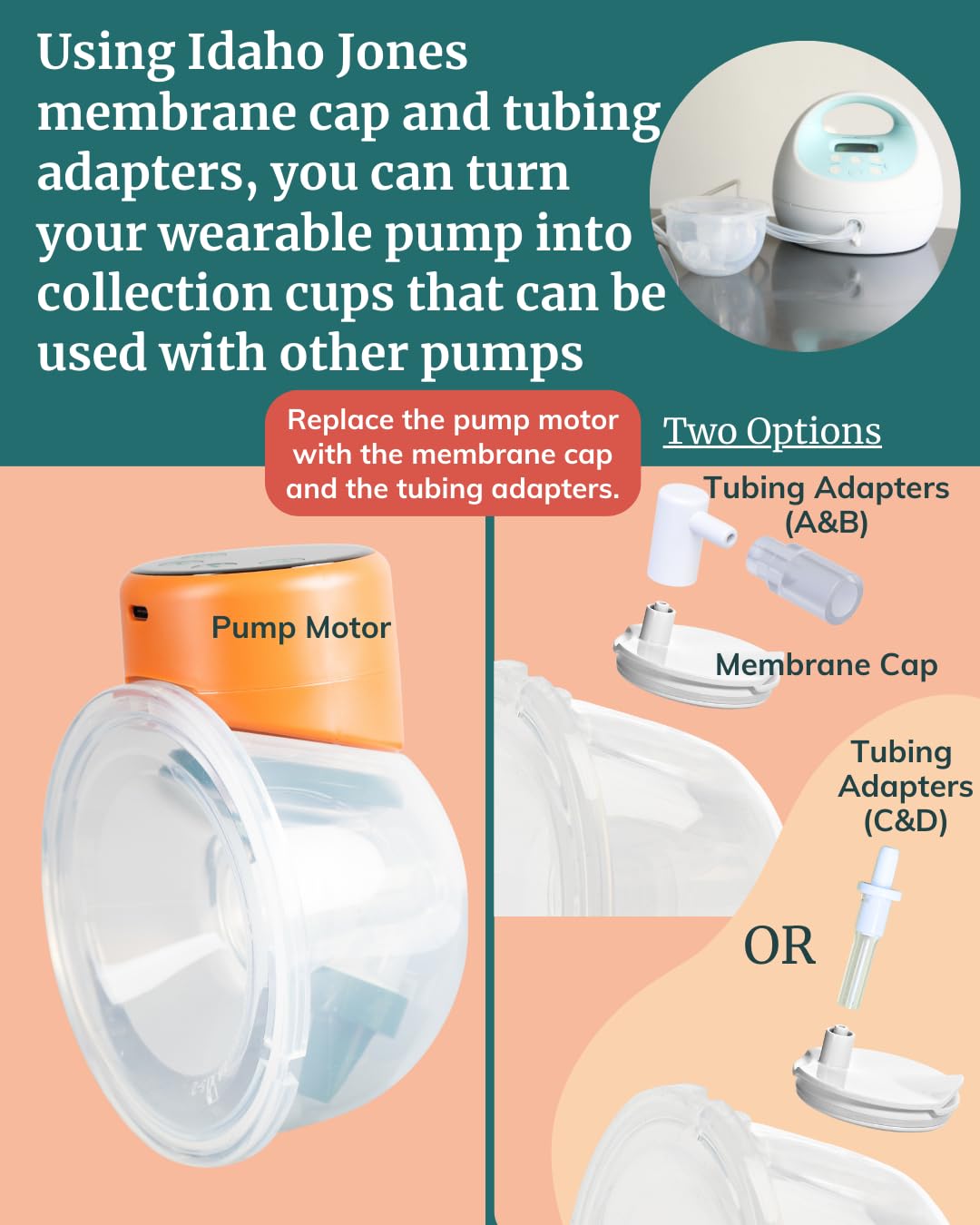 tsrete tubing adapter-collection-cups use with everyday pumping