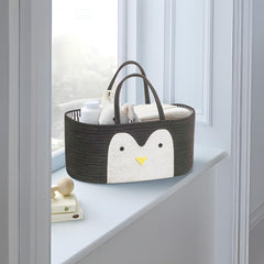 T&amp;T Homewares penguin-pattern diaper caddy with playful storage.