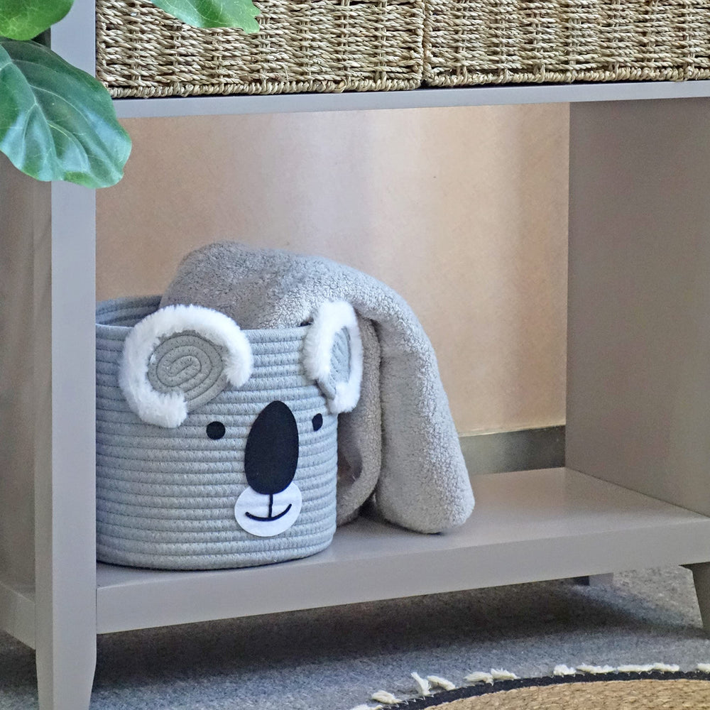 T&T Homewares Koala storage basket small closeup shows cotton rope texture