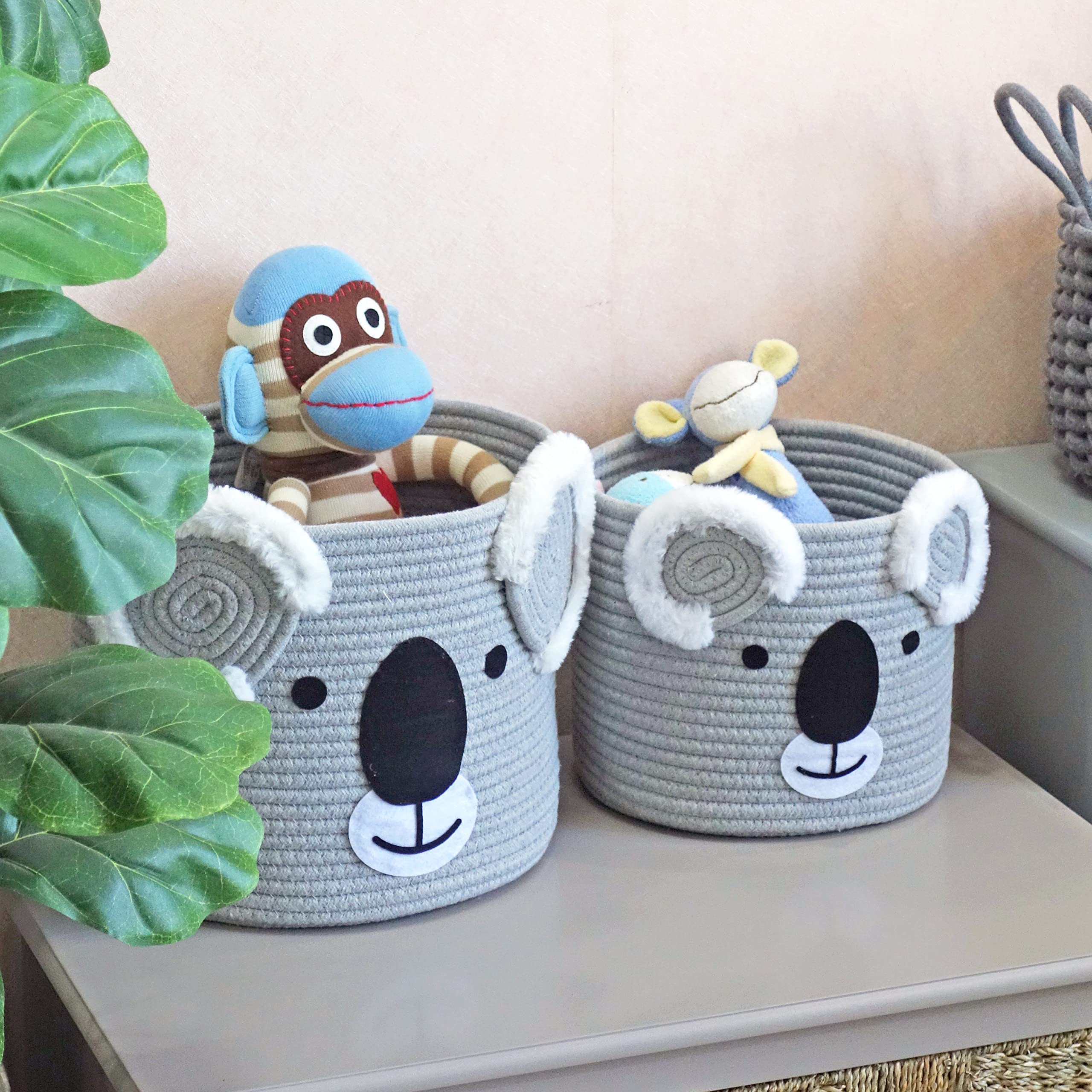 T&T Homewares Koala storage basket small room organizer for toys and towels