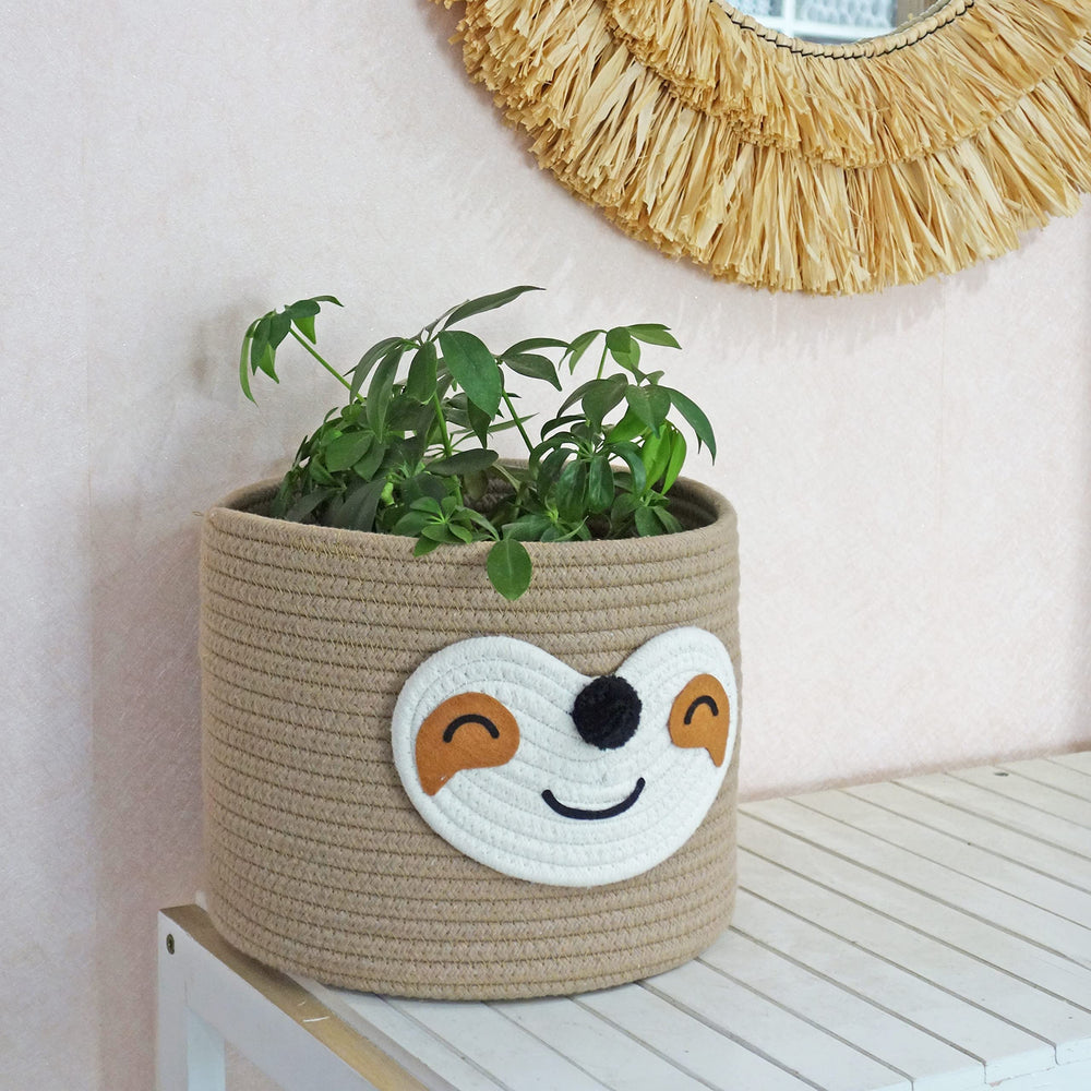 T&T Homewares small sloth baskets foldable for easy storage when not in use.
