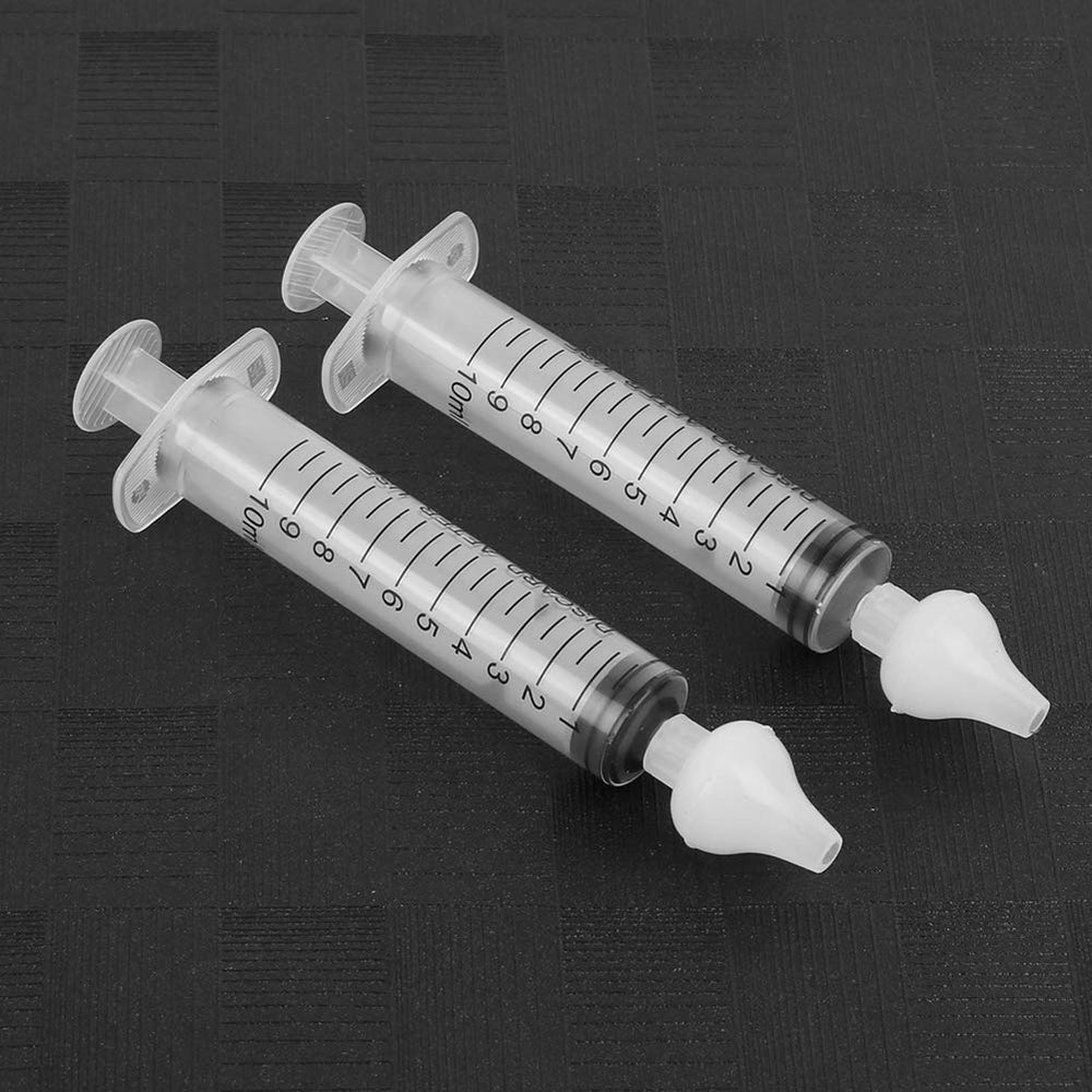 T-Tex Srl syringe nasal irrigator package contents shown for quick setup.