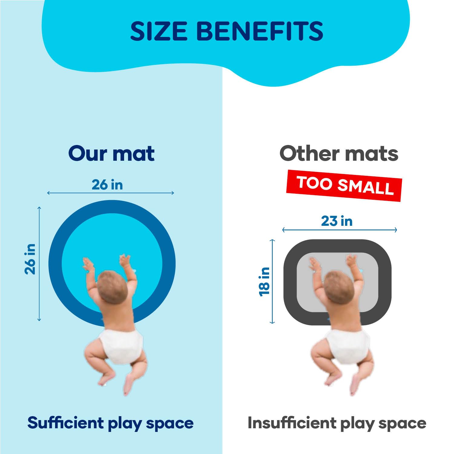TT TUMMYTIMEZ baby tummy time activity center encourages strength-building through play.