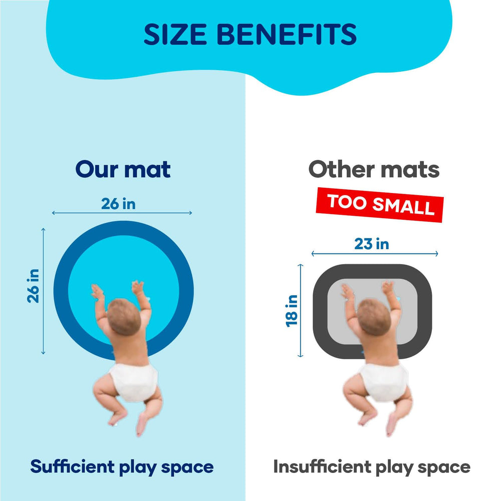 TT TUMMYTIMEZ baby tummy time activity center encourages strength-building through play.
