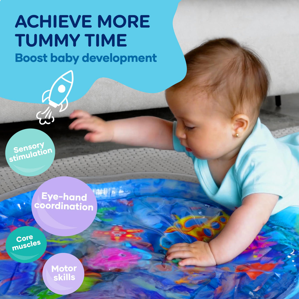 TT TUMMYTIMEZ underwater graphics stimulate visual tracking and sensory exploration.